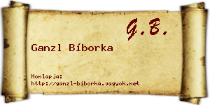Ganzl Bíborka névjegykártya