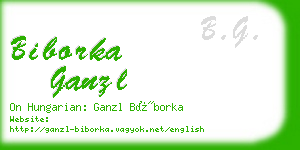 biborka ganzl business card